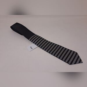 NWT Z Zegna Men's Tie Neck Tie Red Navy White Striped & Solid Seta Silk 58"